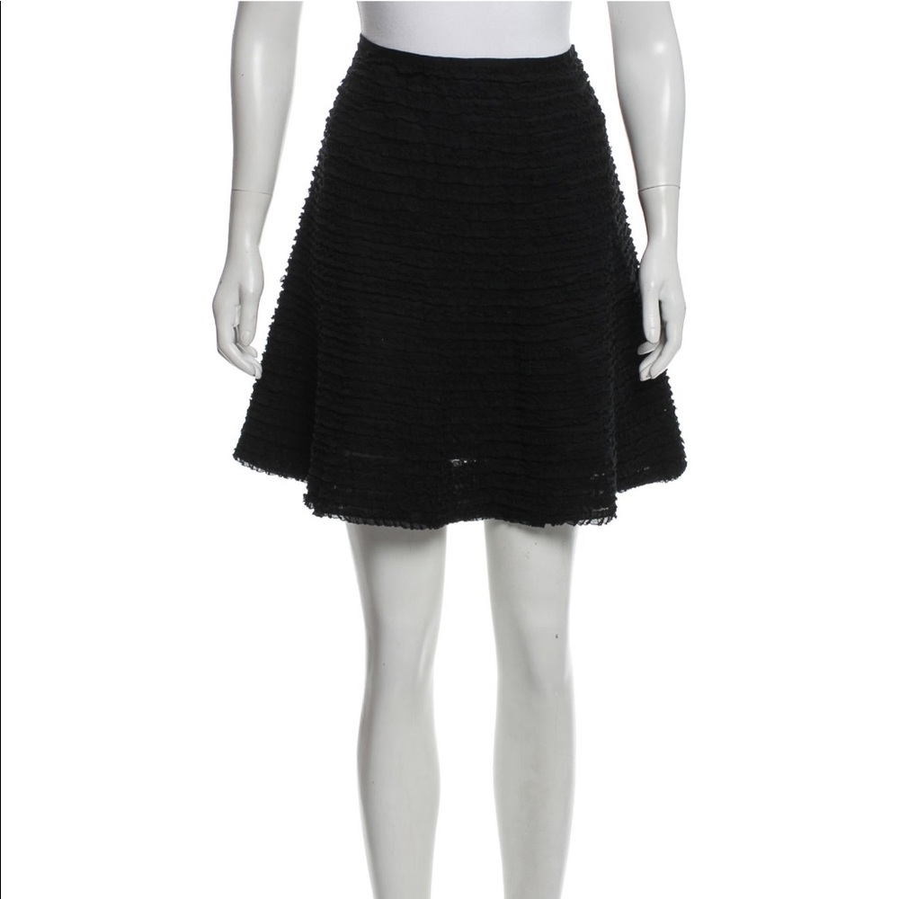 Michael Kors Black Ruffle Accent Skirt